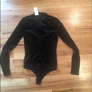 J Moss Black Velvet Body Top